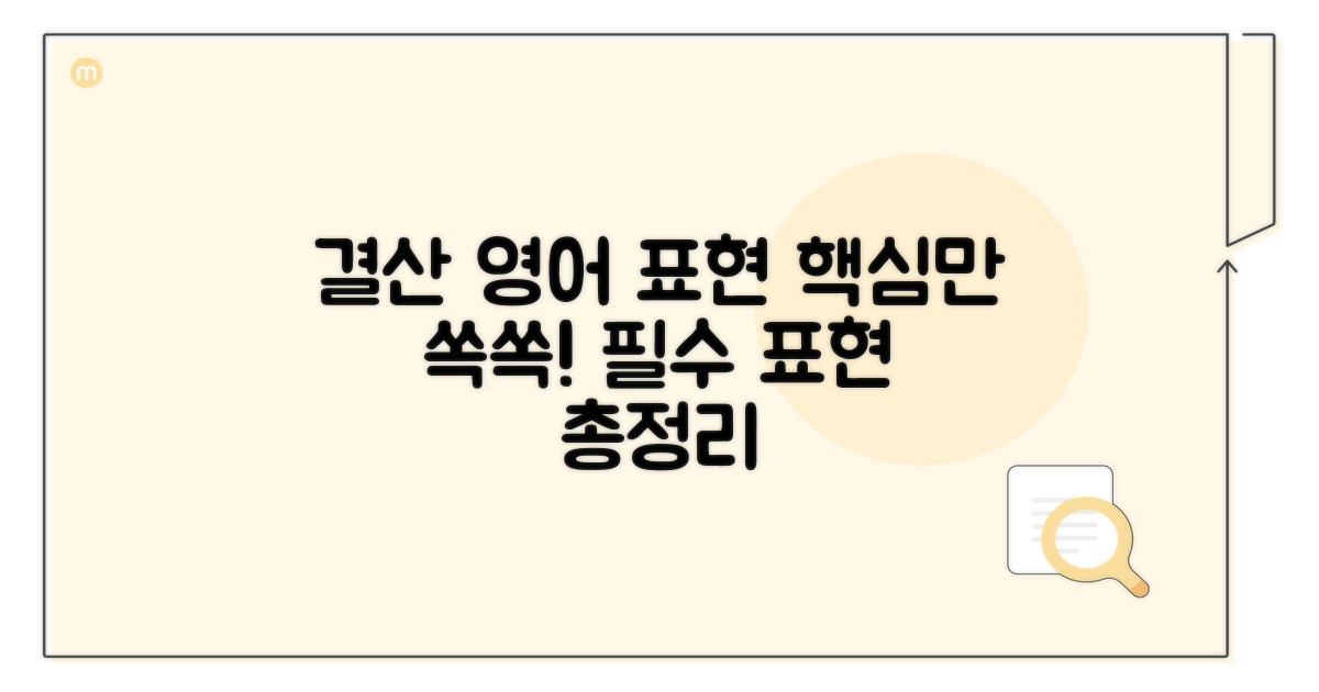 결산을 위한 영어 표현