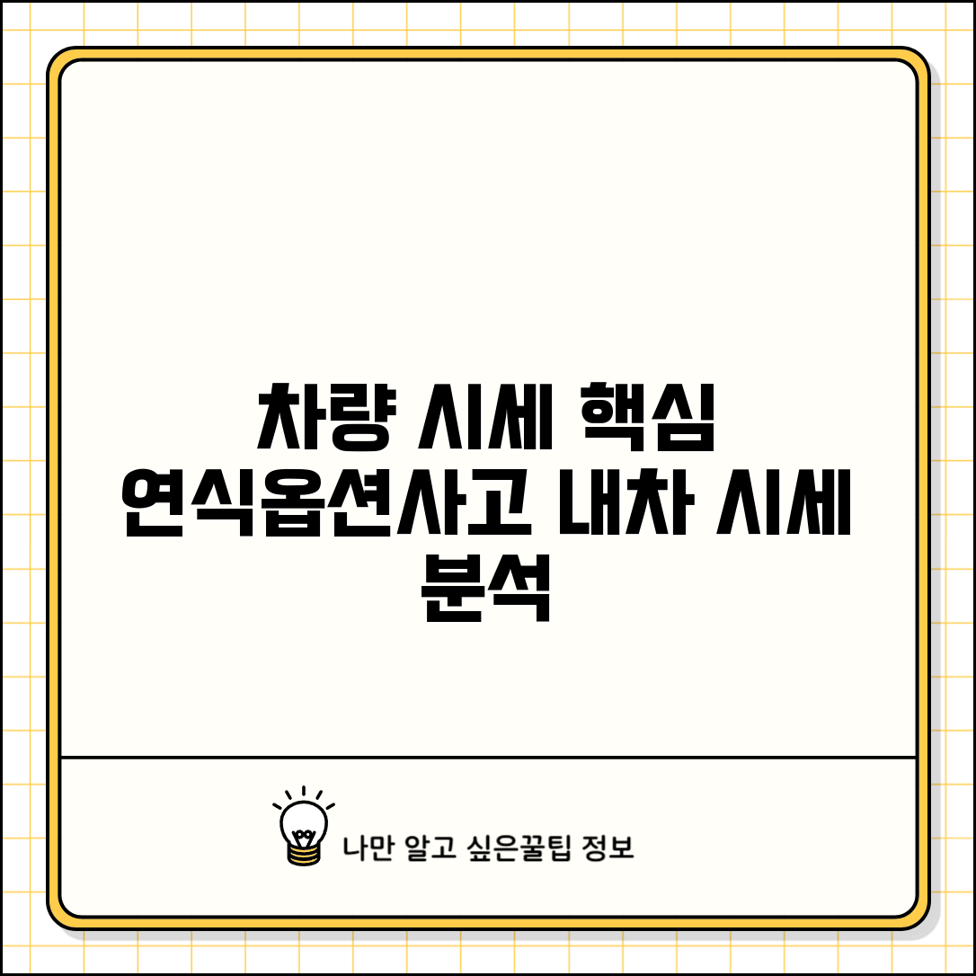 차량시세조회 핵심 포인트 | 연식/옵션/사고이력 영향 상세 분석