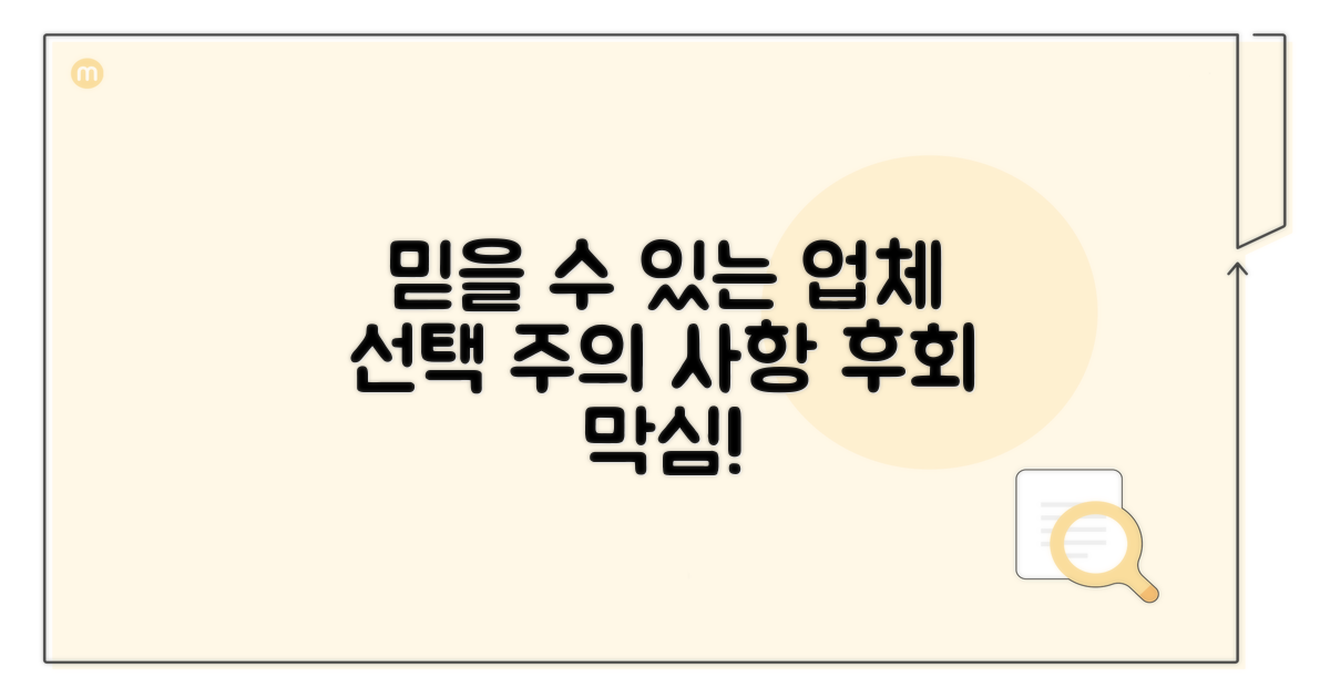 업체 선택 주의 사항