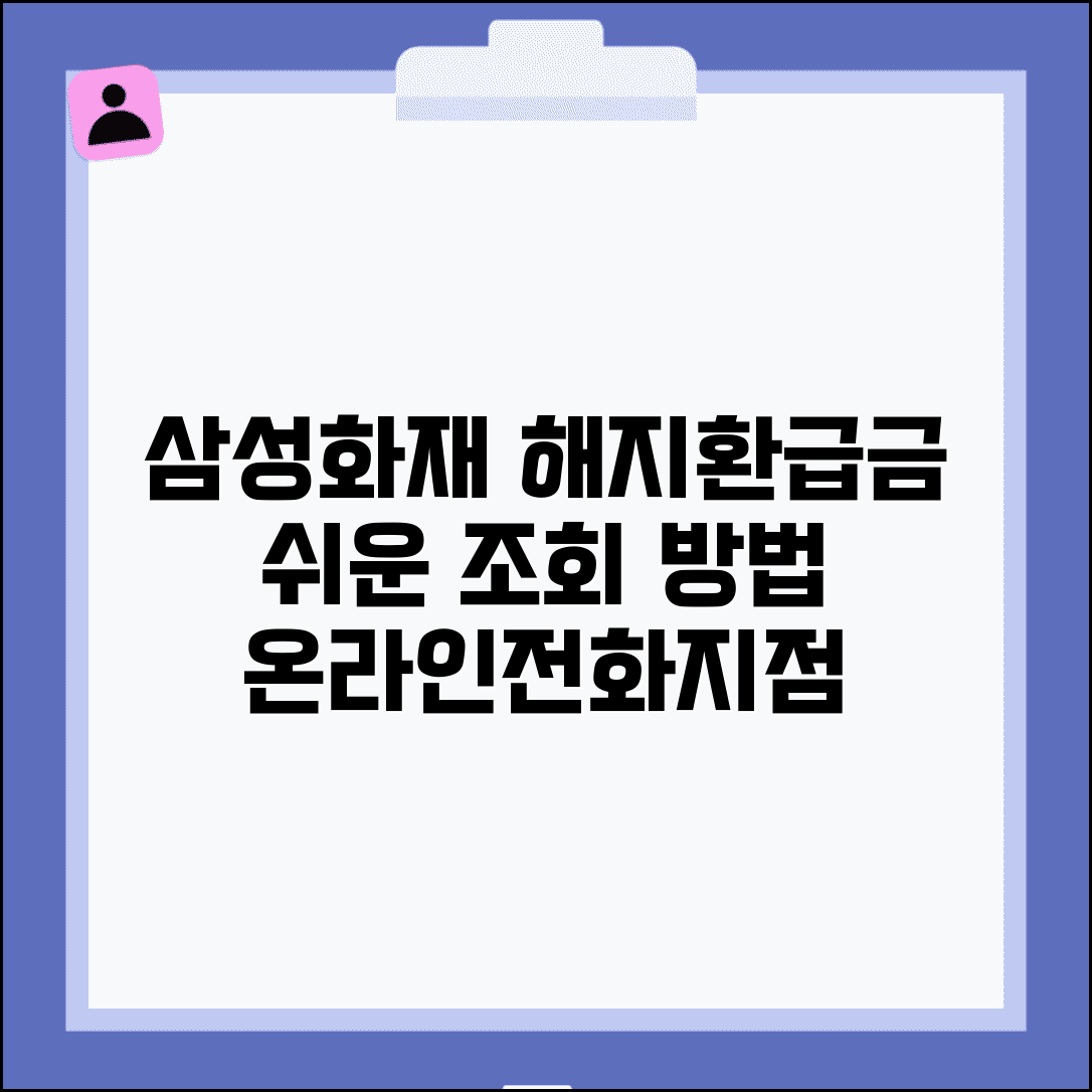 삼성화재 해지환급금 조회방법 | 온라인 서비스 | 전화 상담 | 지점 방문 | 필요서류 | 처리기간