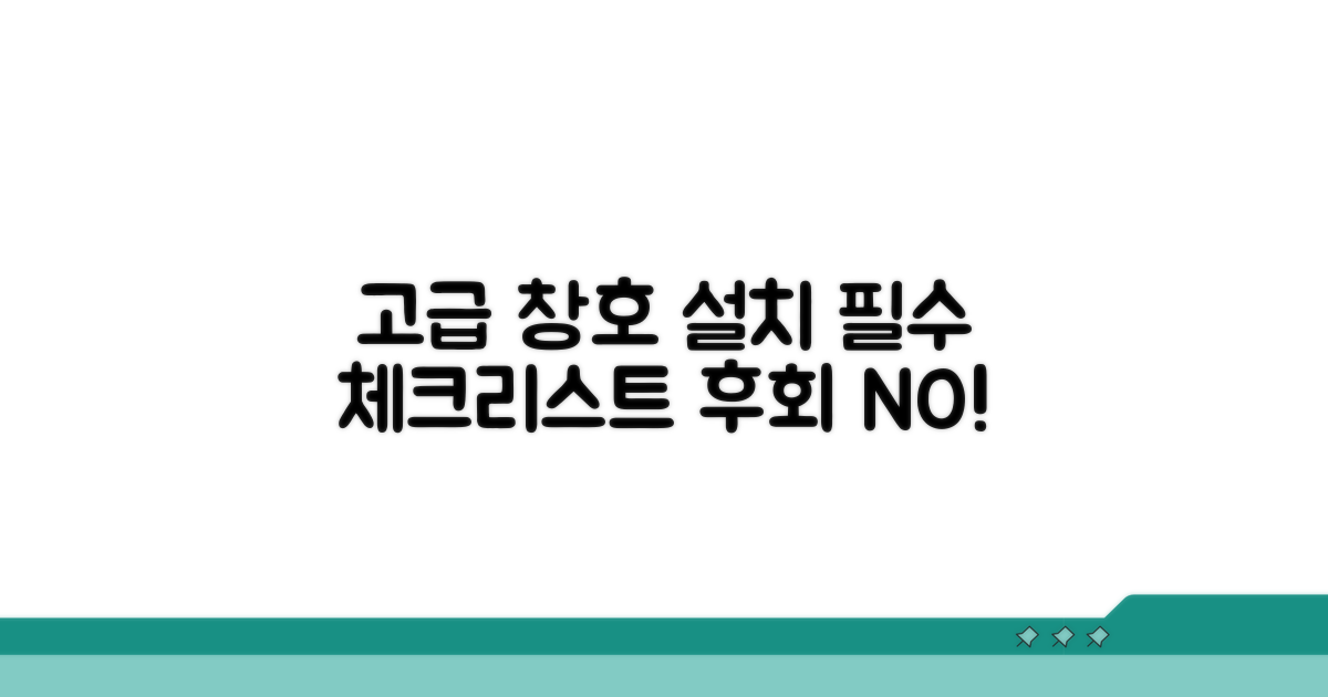 고급 창호 시스템 설치 시 주의점