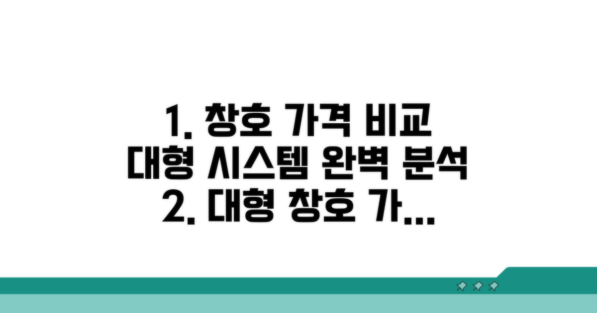 대형 창호 시스템 가격 비교 완벽 분석