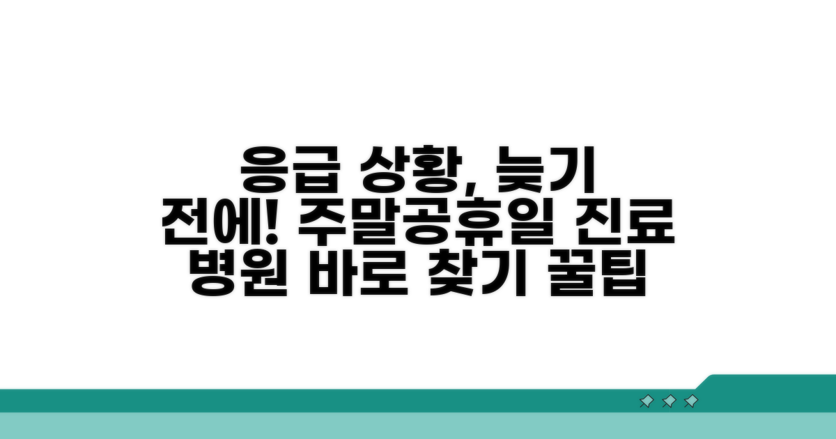 주말/공휴일 진료 병원 확인법
