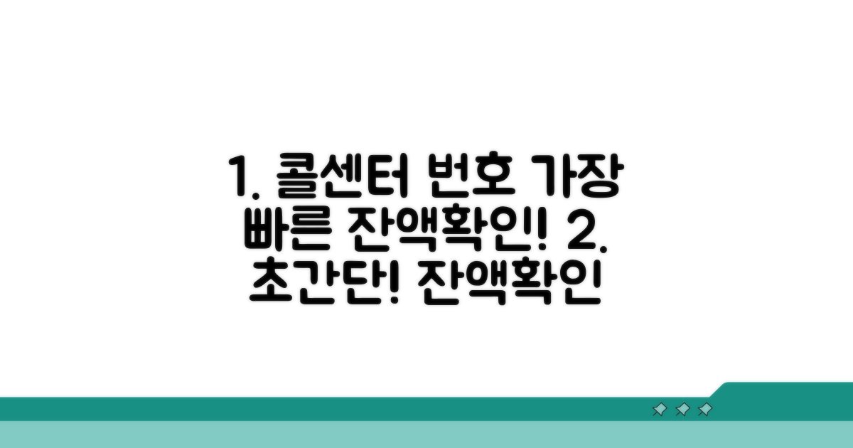 가장 빠른 잔액확인 콜센터 번호