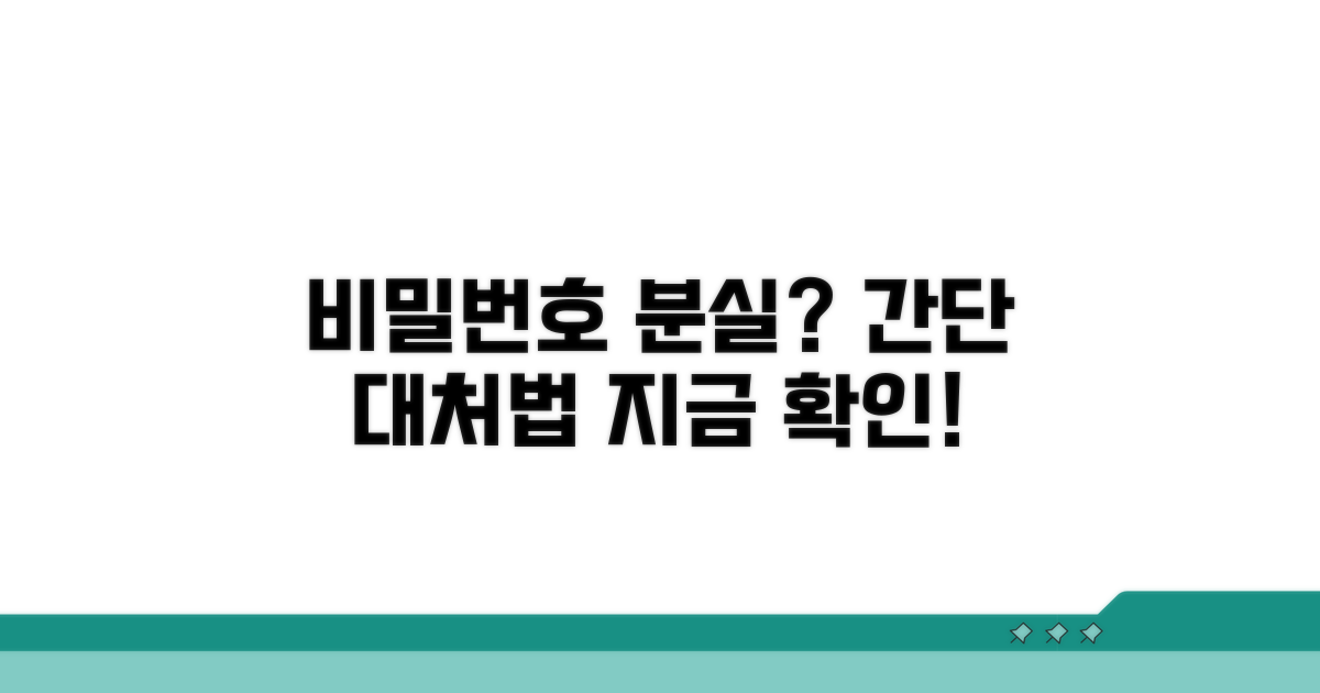 비밀번호 분실 시 대처 방법 알아두기