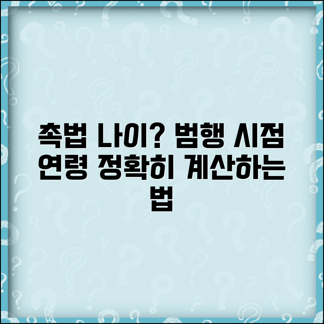 촉법 나이 계산 방법 범행 당시 연령 산정법