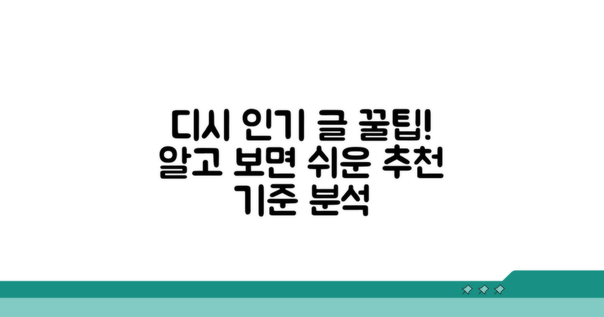 디시 인기 글 추천 기준 파악