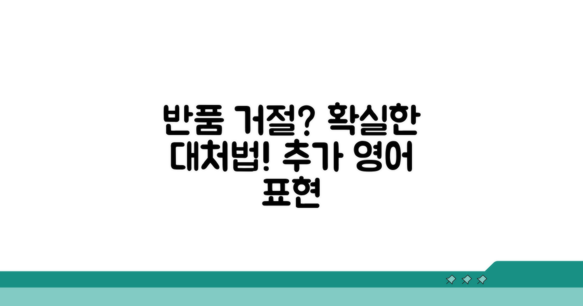 반품 거절 시 대처법과 추가 영어 표현