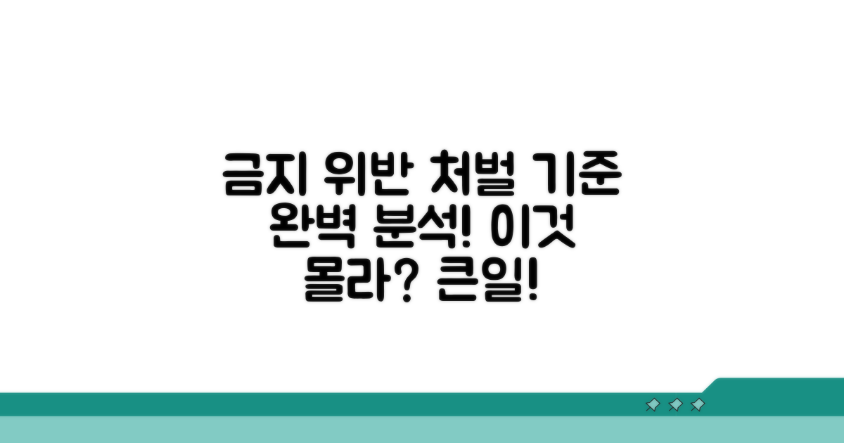 금지 위반 처벌 기준 완벽 분석