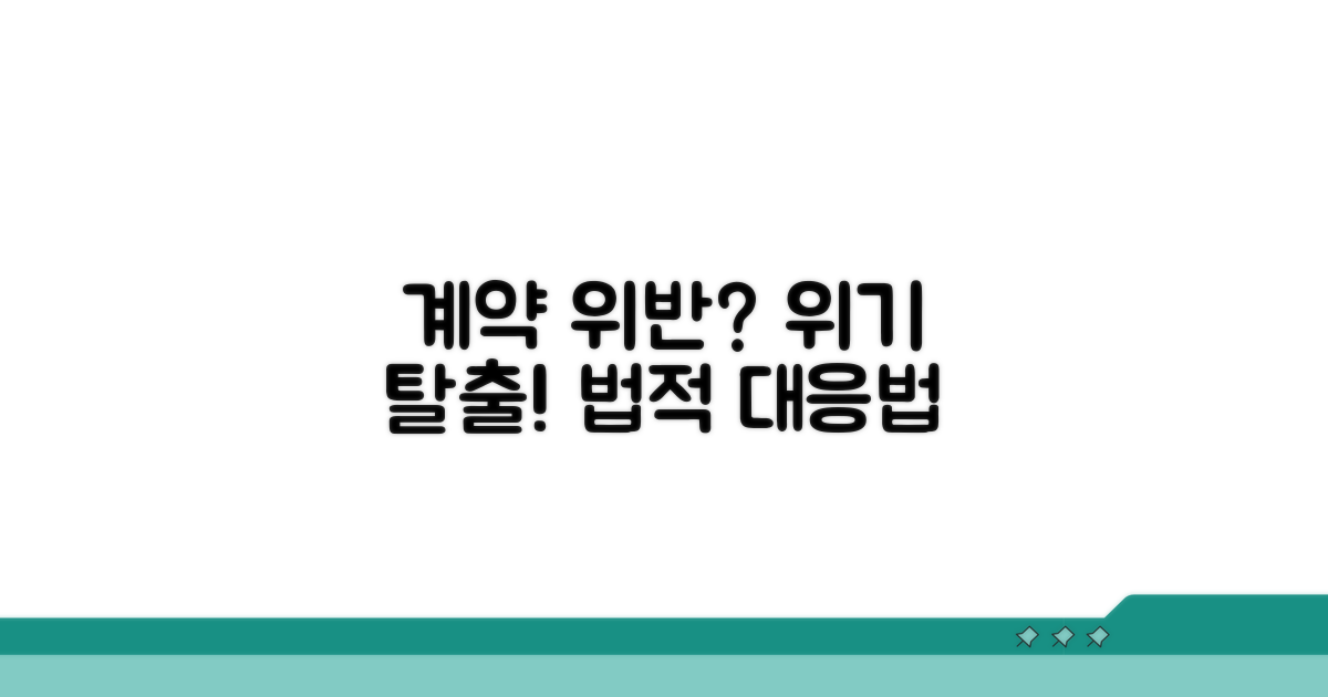 계약 위반 시 법적 문제 및 대처법