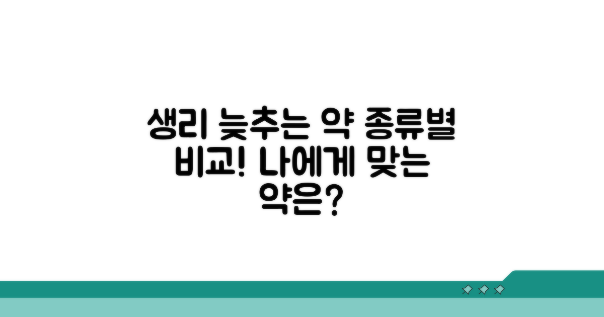 생리주기 늦추는 약 종류별 비교