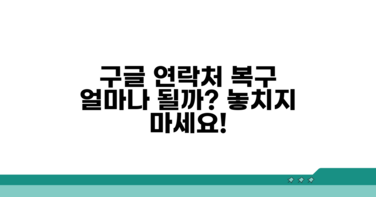 구글 연락처 복구 가능 기간은?