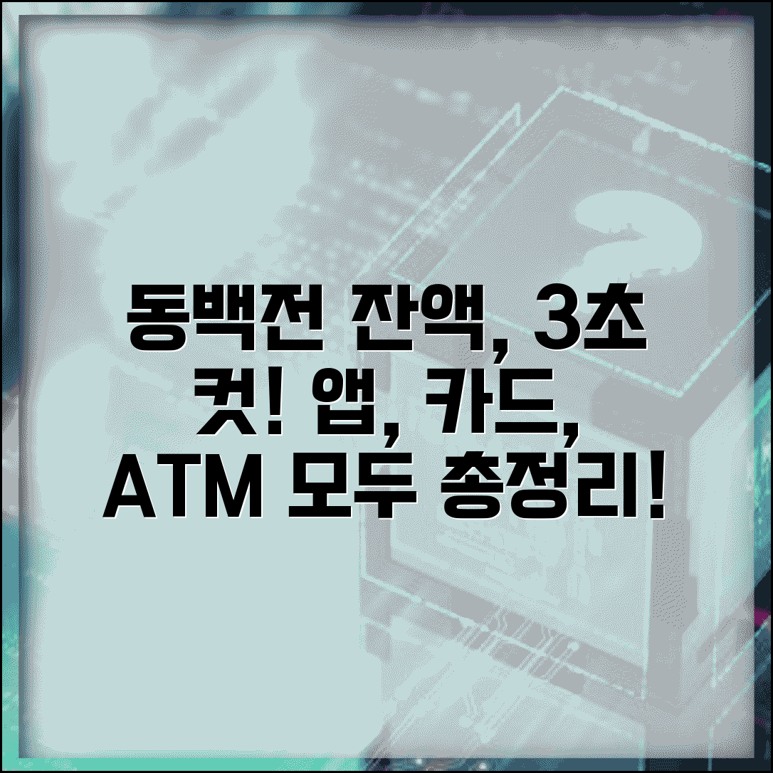 동백전 잔액조회 방법 | 카드 앱 ATM 잔액 확인 총정리