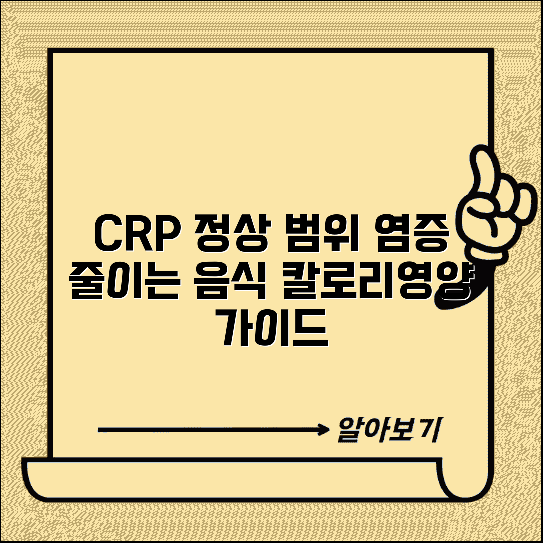 염증수치 CRP 정상범위표와 항염 효과 음식 칼로리 영양성분 가이드