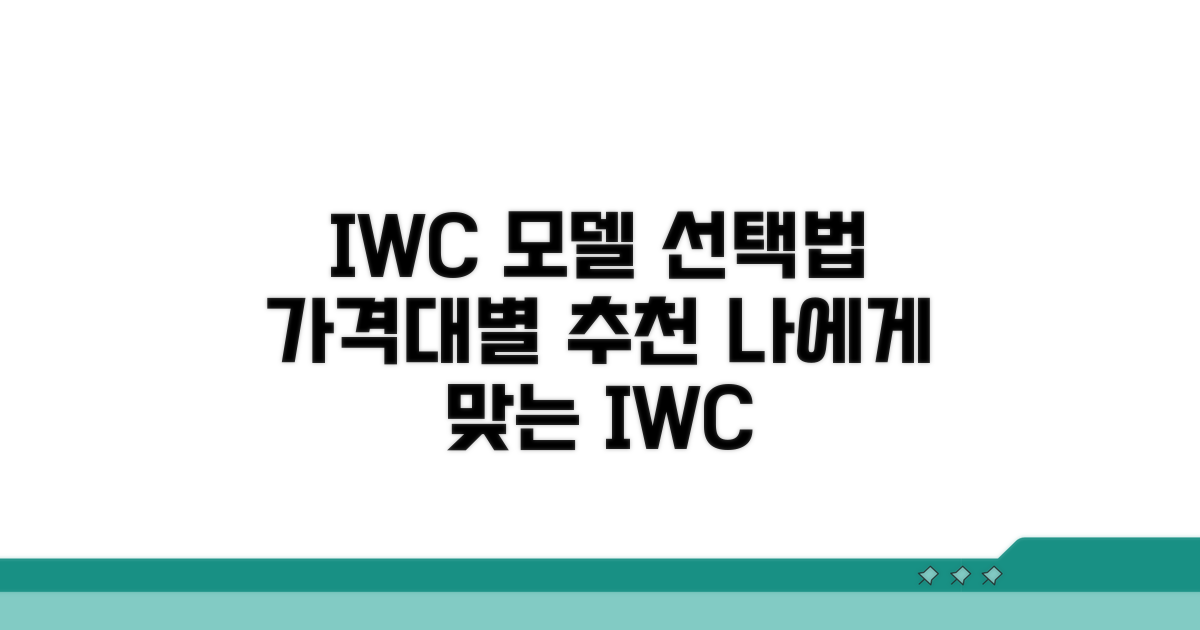 가격대별 IWC 모델 선택법