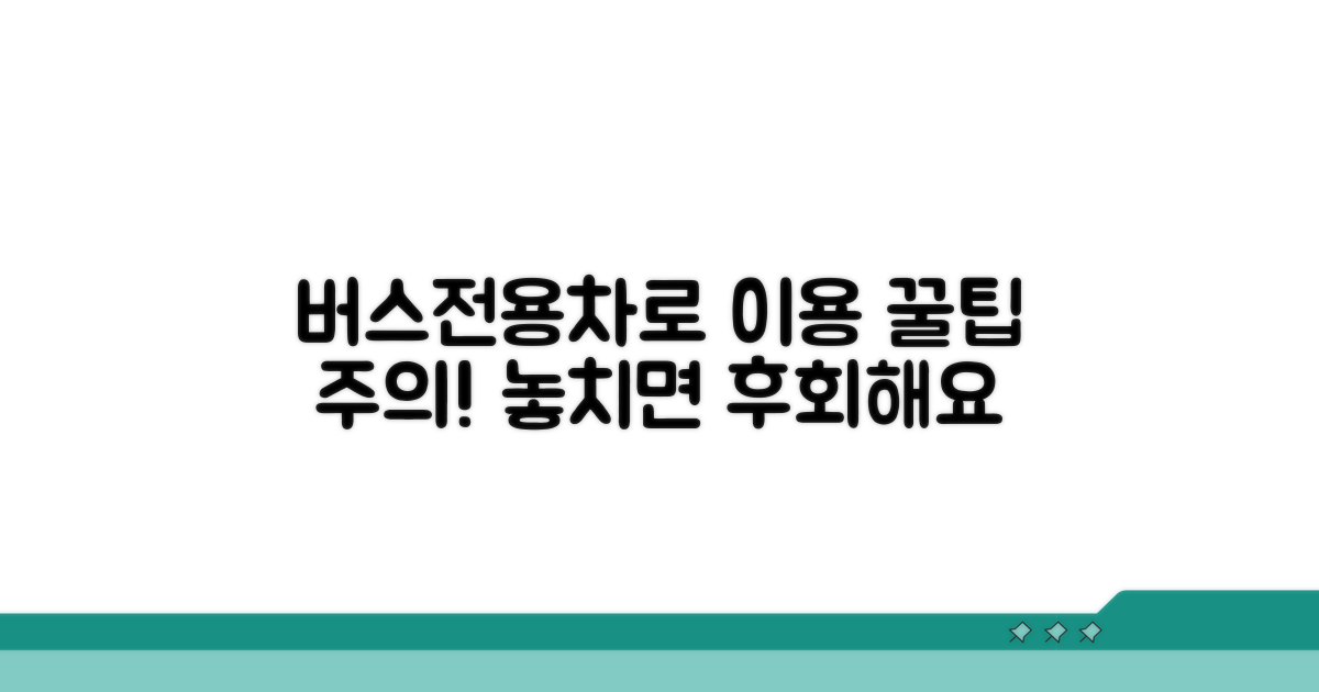 버스차로 이용 꿀팁과 주의사항