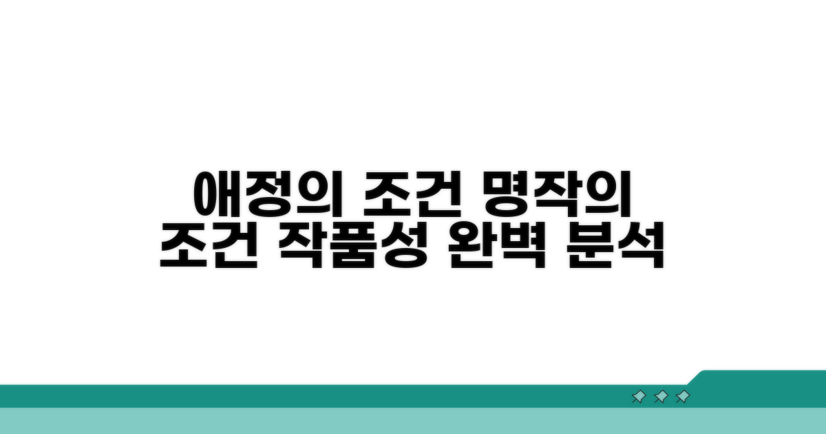 애정의조건' 작품성 평가