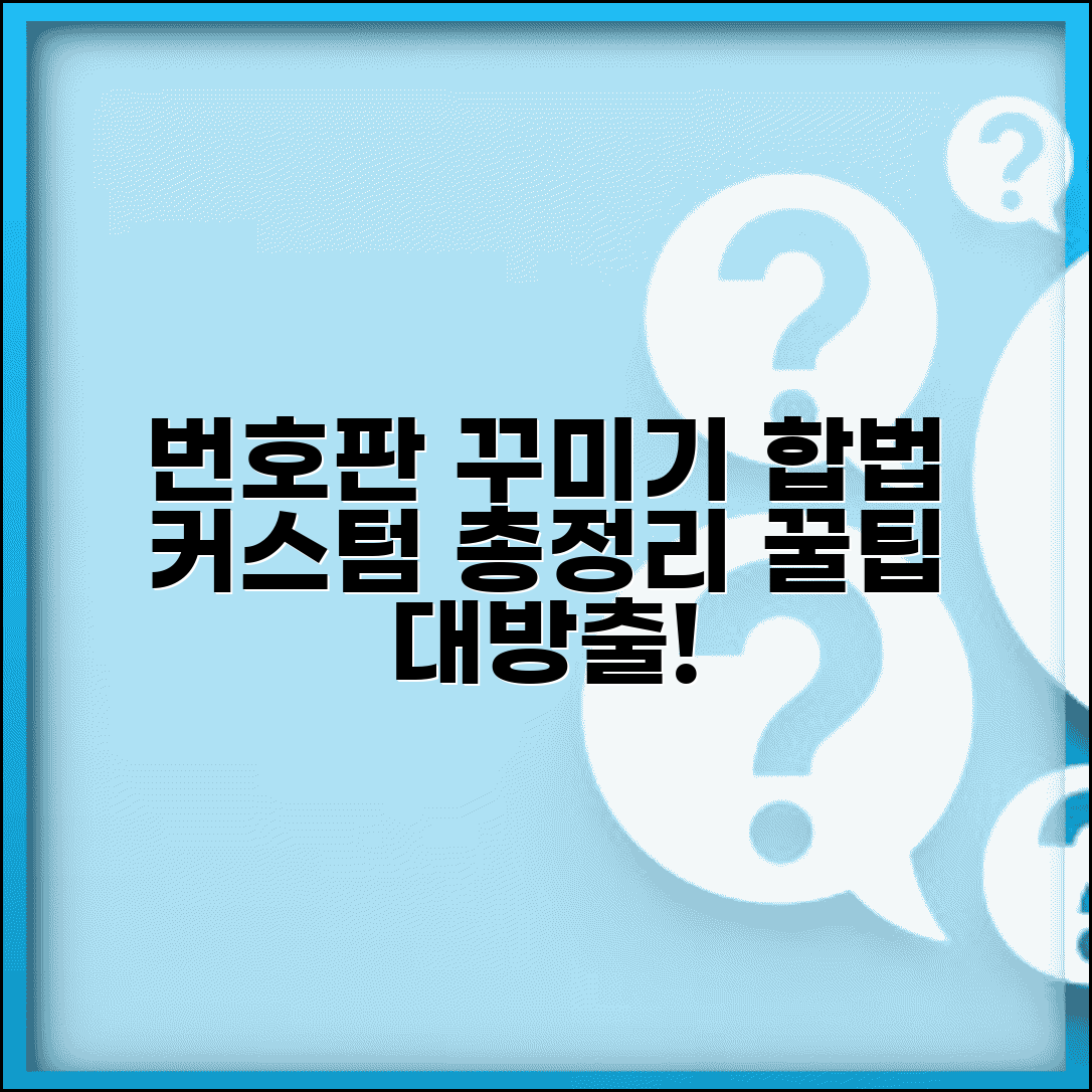 번호판 플레이트 커스텀 가이드 | 합법적 꾸미기 방법 총정리
