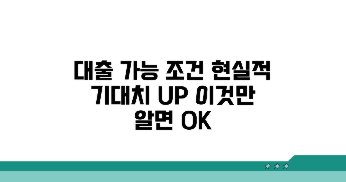 대출 가능한 조건과 현실적인 기대치