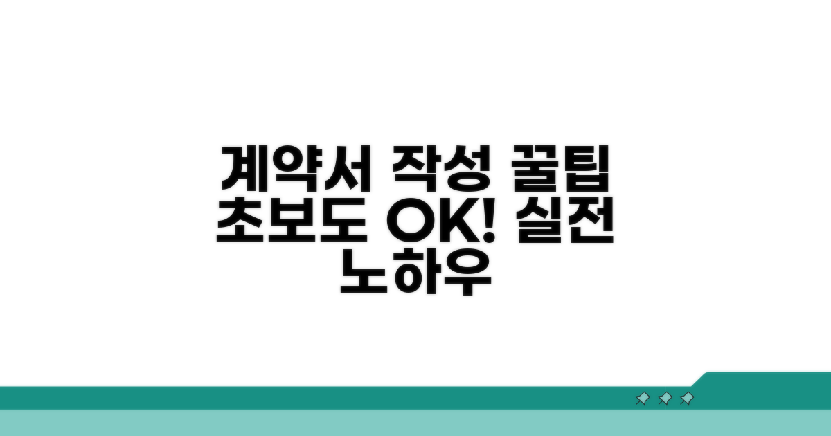 실전 계약서 작성 꿀팁 모음