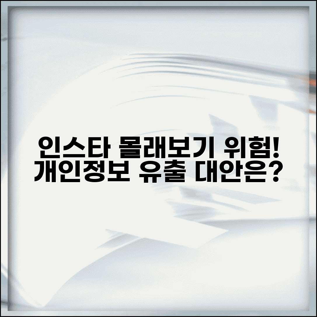 인스타 스토리 몰래보기 사이트 주의 | 익명 조회 서비스 개인정보 유출 위험과 대안 방법