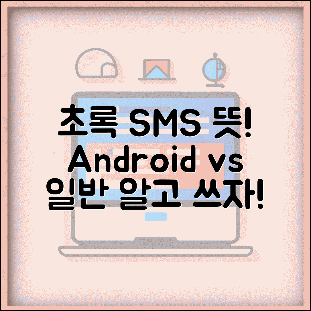 문자메시지 초록색 의미 | 안드로이드 SMS + 일반 문자 표시