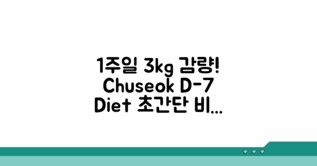 추석 전 1주일 3kg 감량법