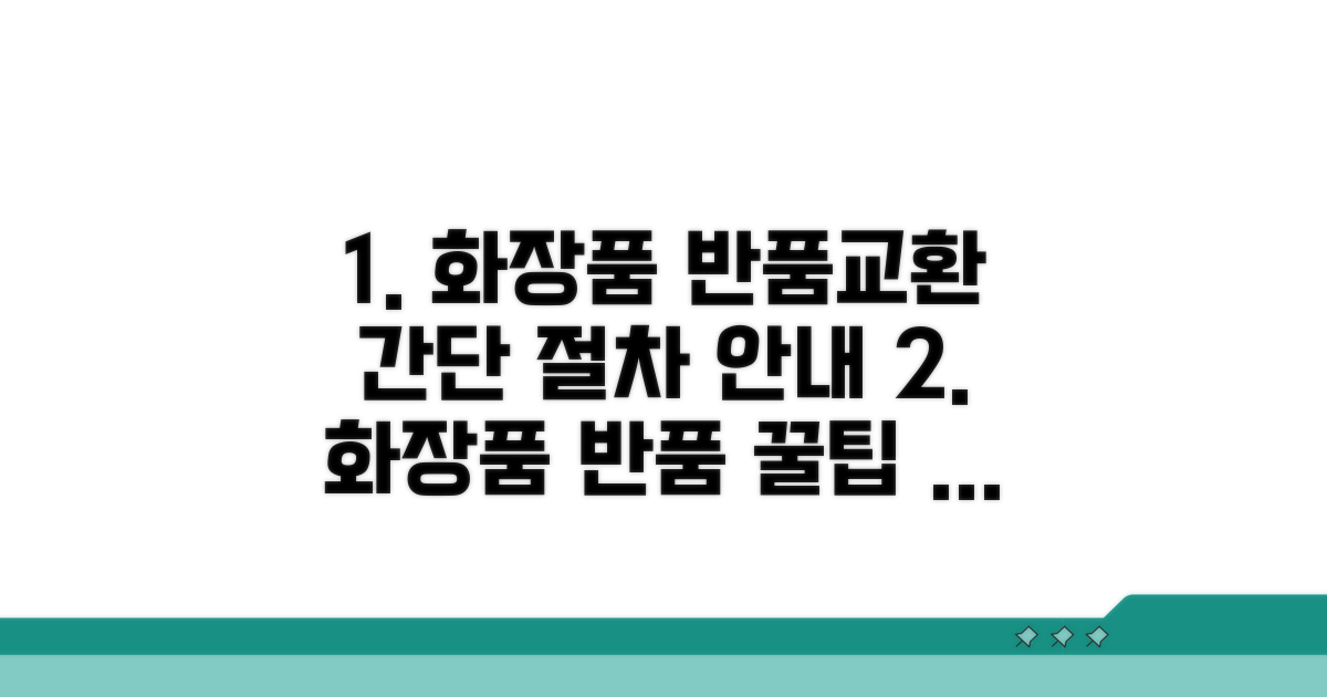 화장품 건강용품 교환 반품 절차