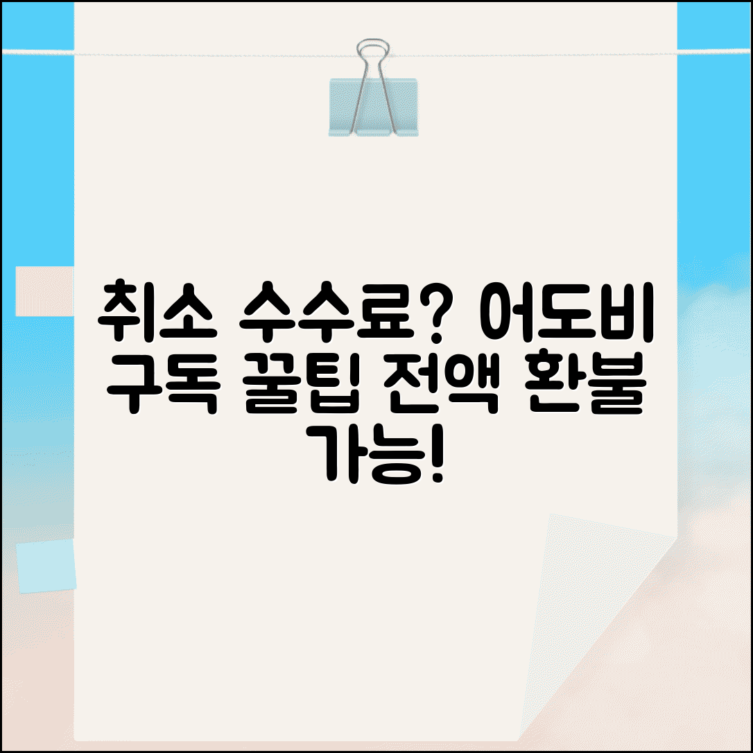 취소 수수료 어도비 | 어도비 구독 취소 수수료 완벽가이드