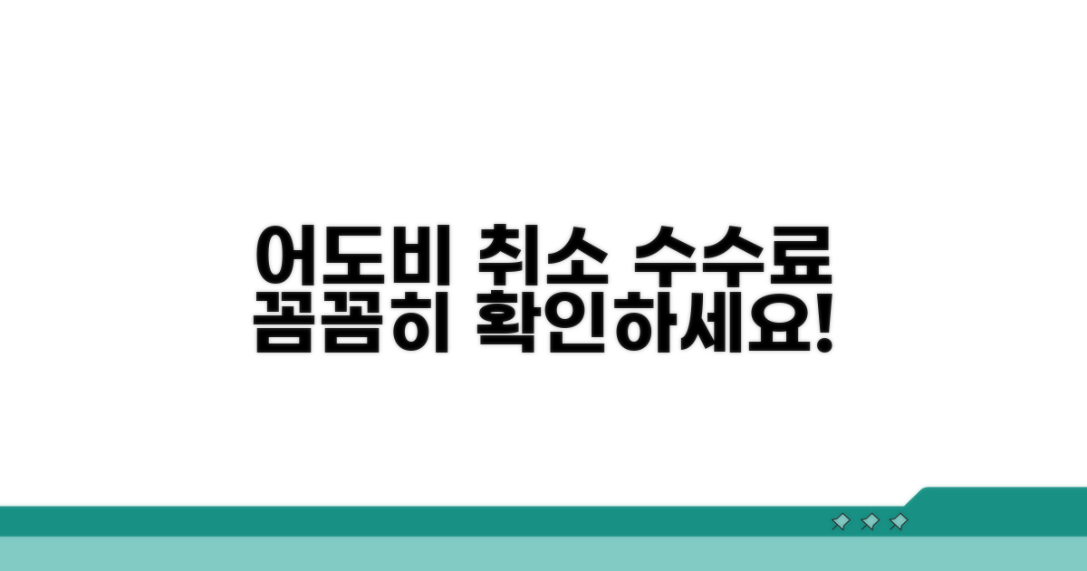 어도비 취소 수수료 알아보기