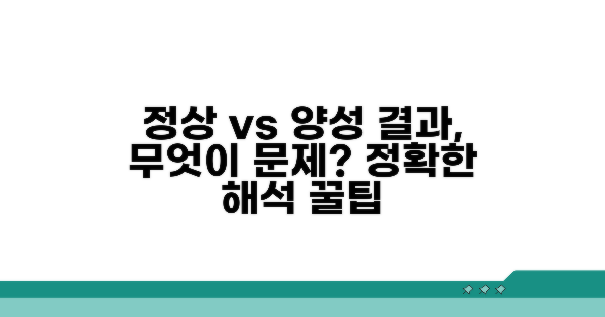 정상 수치와 양성 소견 의미 분석