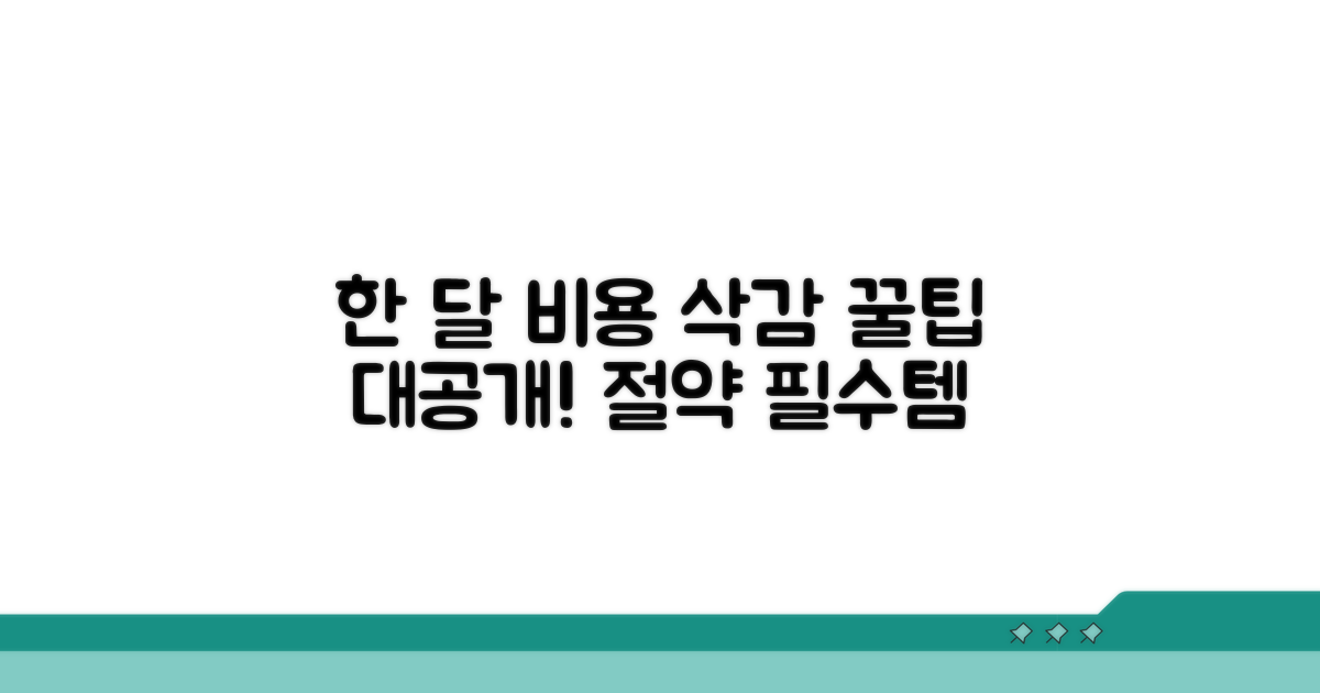 한 달 예상 비용, 꿀팁으로 줄이기