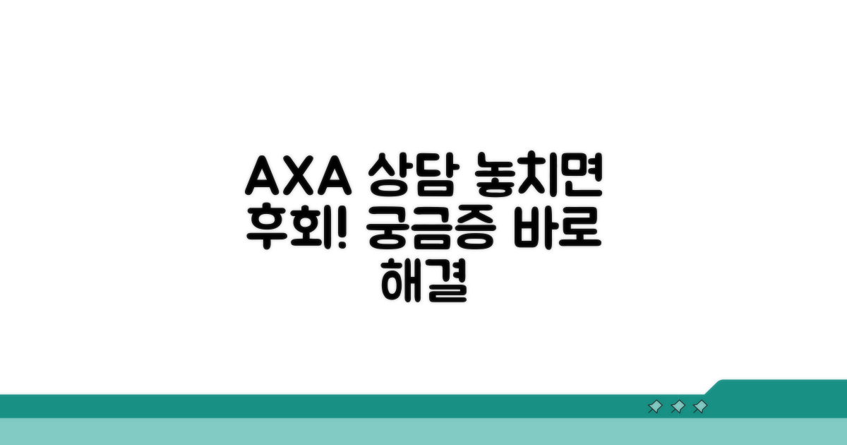 AXA손해 관련 문의사항 상담