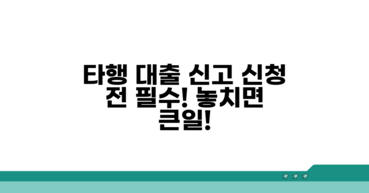 대출 신청 전 타행 대출 신고 의무