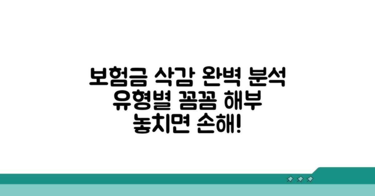 보험금 삭감 유형별 완벽 분석