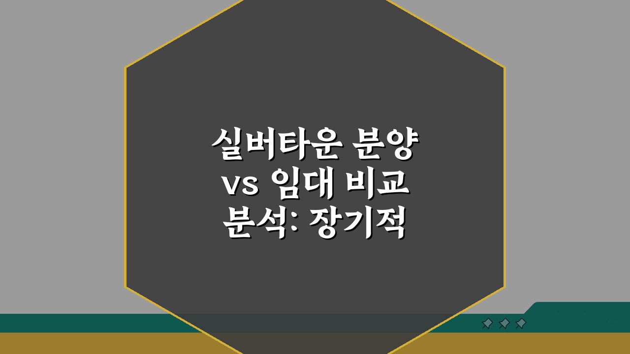 실버타운 분양 vs 임대 비교분석: 장기적 비용 혜택, 최적 선택은?