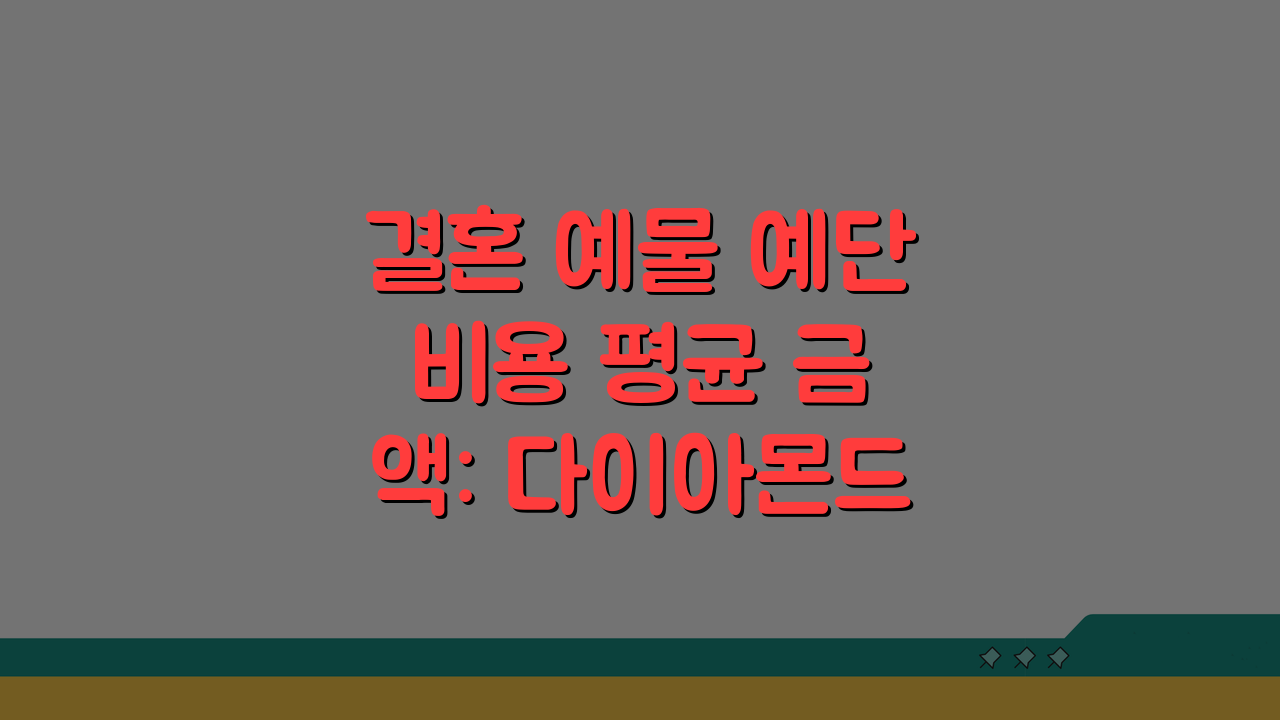 결혼 예물 예단 비용 평균 금액: 다이아몬드 한복 포함 현실 가이드