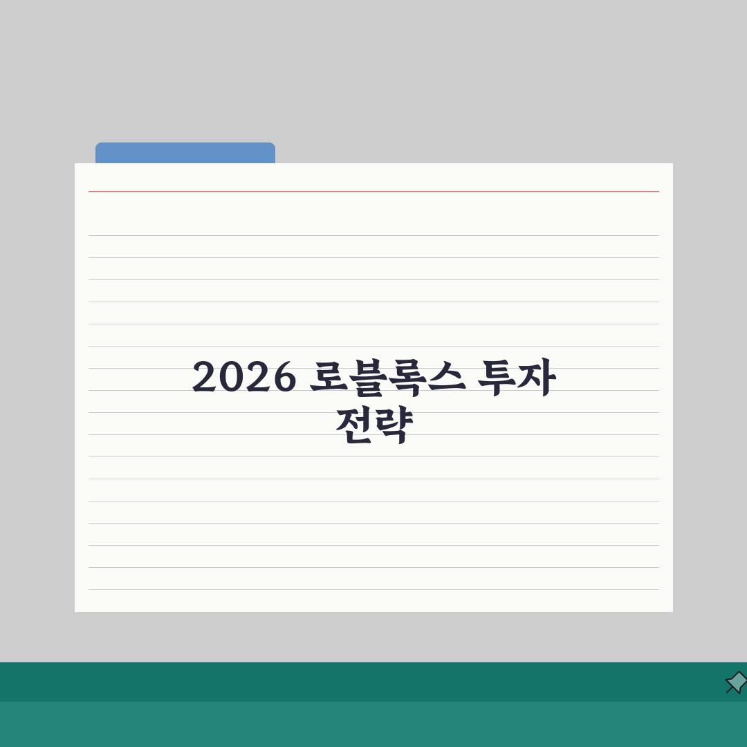 로블록스 주식투자 분석 2026 | 실적리포트 + 성장동력 + 시장전망 심층분석: 7가지